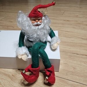 Santa Elf On The Shelf Sitter Ornament Poseable Bendable Plush Christmas Holiday
